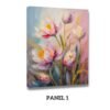 Flower abstract painting Panel 1 - 2 frame sets, wall decor