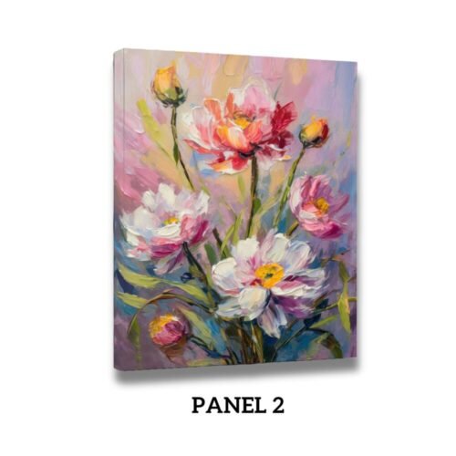 Flower abstract painting Panel 2 - 2 frame sets, wall decor