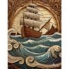 Wooden Ship Art - Abstract Art Print - Arts Fiesta