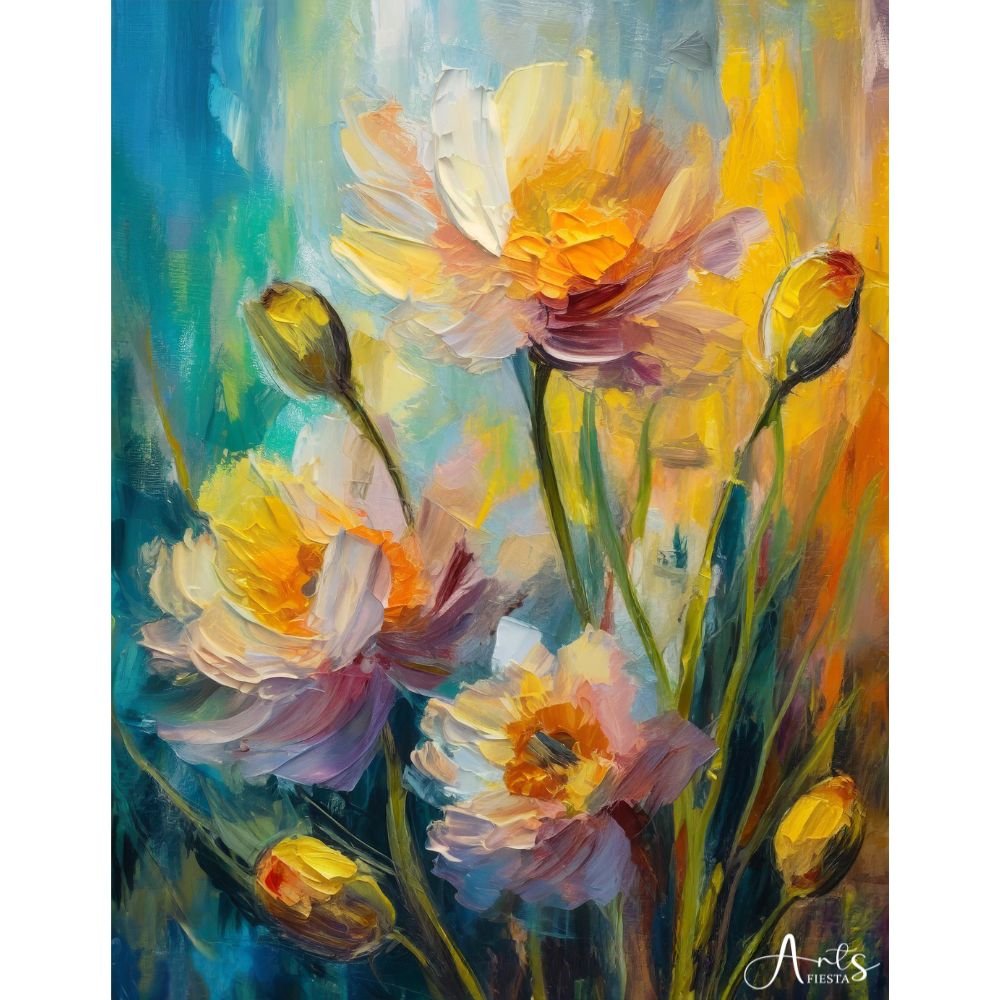 Abstract Flowers 3 painting - Arts Fiesta online Art Gallery