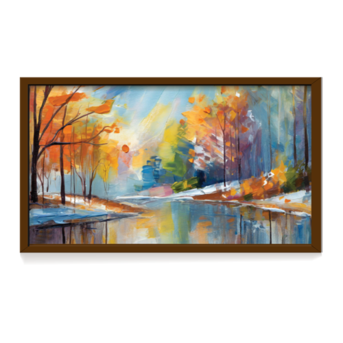 Wilderness, brown framed painting for wall decor - arts fiesta online art gallery