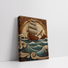 Wooden Ship stretched canvas, gallery wrapped canvas for wall decor - Arts Fiesta Online Art Gallery