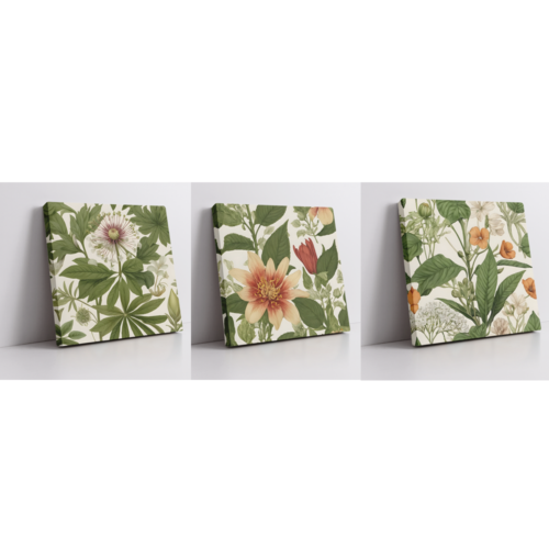 Botanics Art, frame set Boho art, abstract painting stretched canvas framed print, for wall decor - Arts Fiesta Online Art Gallery