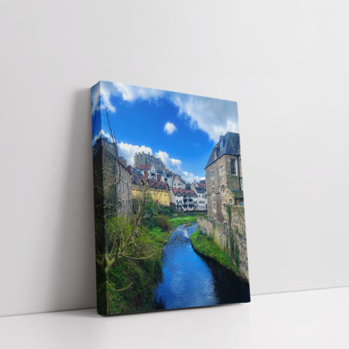 Dean Village Scotland Landscape stretched canvas box print by Arts Fiesta