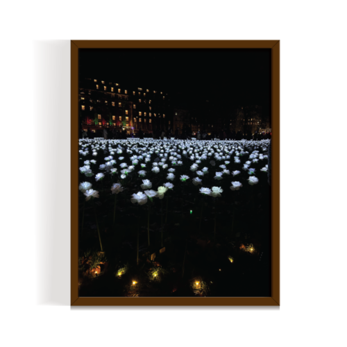 Glow Garden London Landscape brown framed print by Arts Fiesta