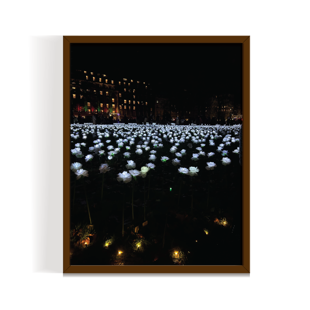 Glow Garden London Landscape brown framed print by Arts Fiesta