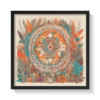 Boho leaves Design, Boho art, abstract painting black framed print, for wall decor - Arts Fiesta Online Art Gallery