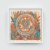 Boho leaves Design, Boho art, abstract painting white framed print, for wall decor - Arts Fiesta Online Art Gallery