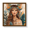 Boho Culture, wall art, Boho art, abstract painting brown framed print, for wall decor - Arts Fiesta Online Art Gallery