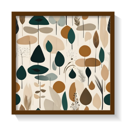 Boho Art Patterns, Boho art, abstract painting brown framed print, for wall decor - Arts Fiesta Online Art Gallery