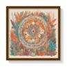 Boho leaves Design, Boho art, abstract painting brown framed print, for wall decor - Arts Fiesta Online Art Gallery