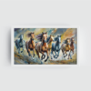 7 Running Horses Painting, canvas landscape painting, white framed painting for wall decor - arts fiesta online art gallery