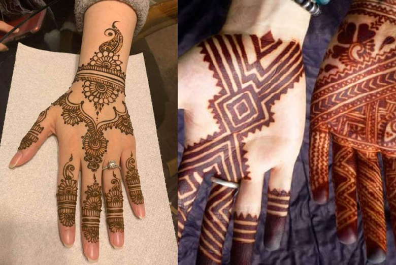 How does the henna pattern differ in the Middle East, India, and Africa?