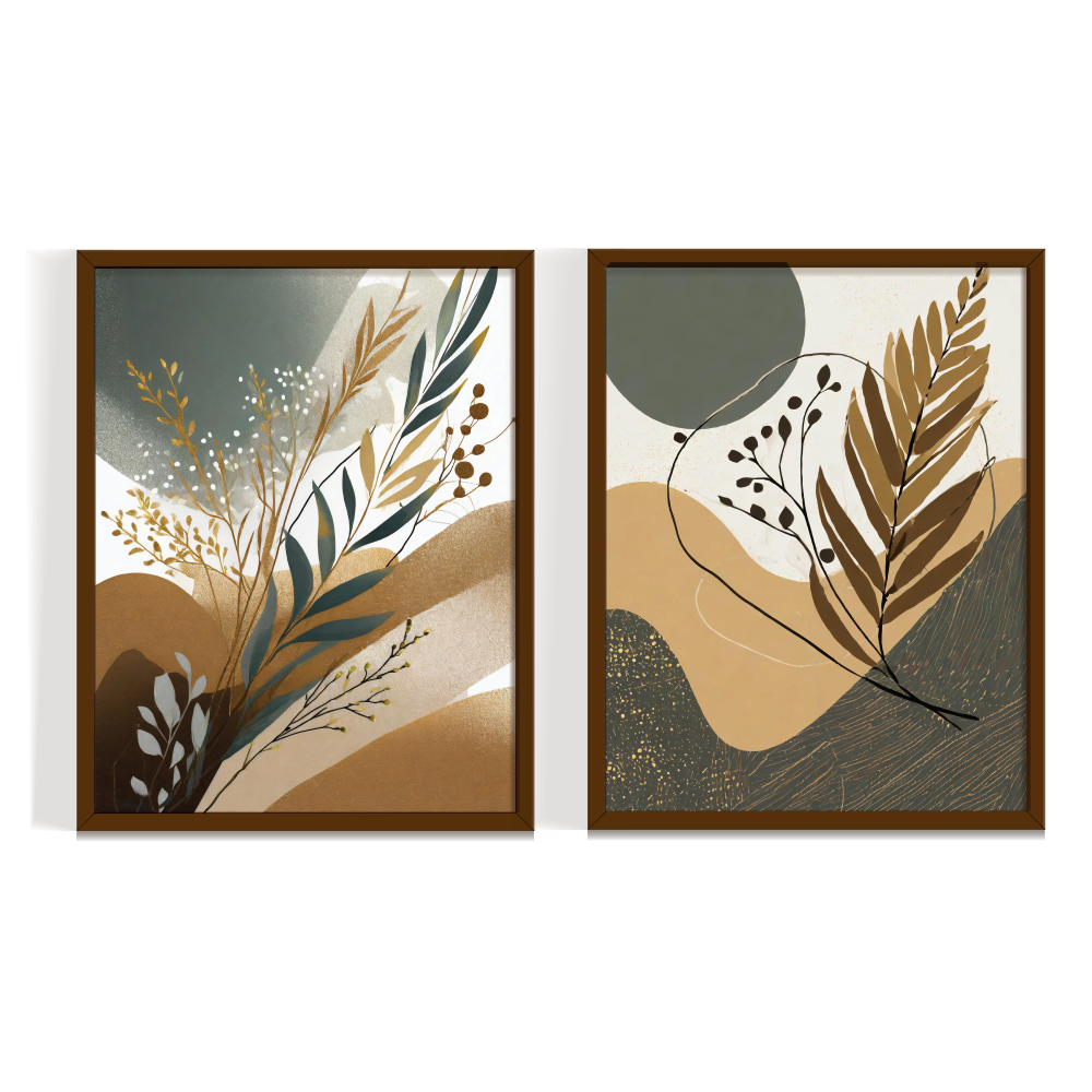 Boho Abstract Art, Boho painting brown framed painting, by Arts Fiesta Boho Abstract Art, Boho painting brown framed painting, by Arts Fiesta