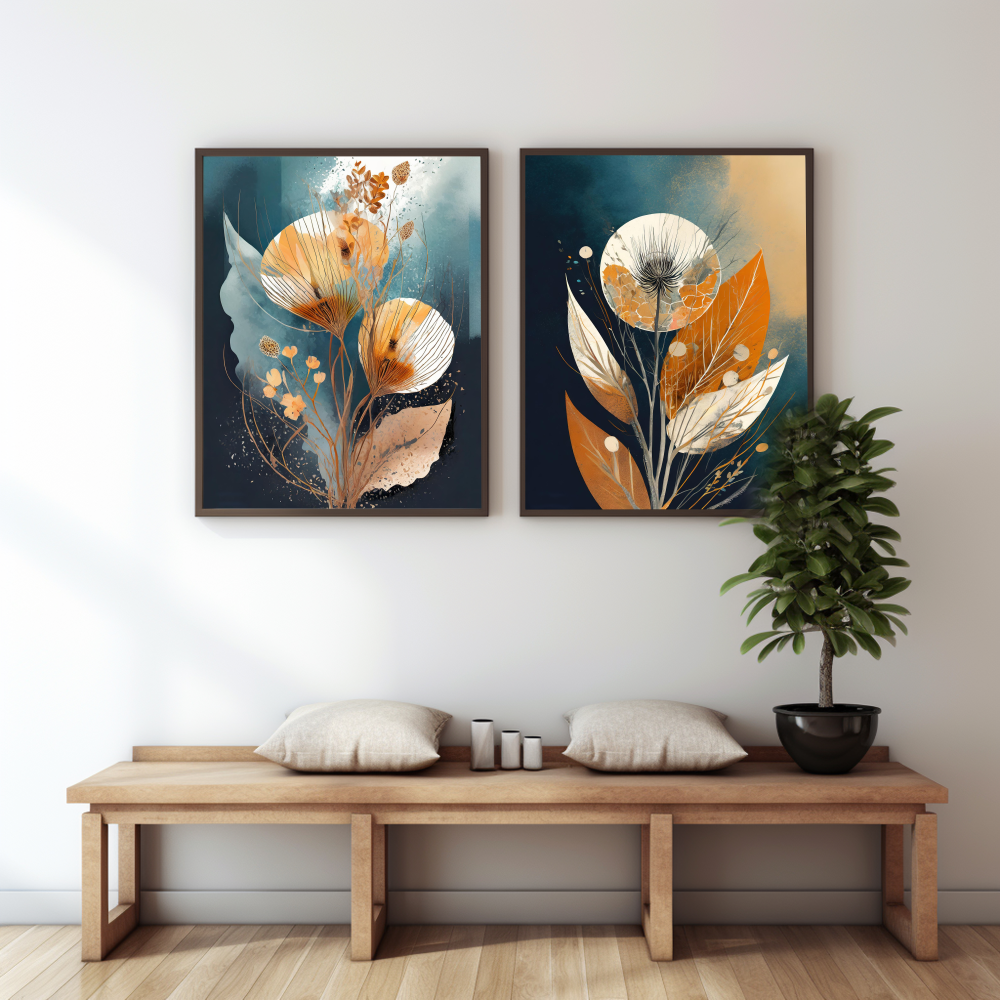 Boho flowers paintings