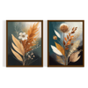 Flower Aesthetics 2, Boho paintings, brown framed Art, by Arts Fiesta