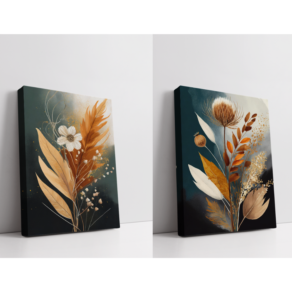 Dried flowers b stretched canvas