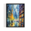 Urban Monsoon, semi abstract painting black framed art, by Arts Fiesta