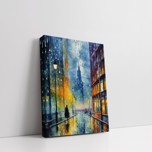 Urban Monsoon, an abstract painting stretched canvas art, by Arts Fiesta