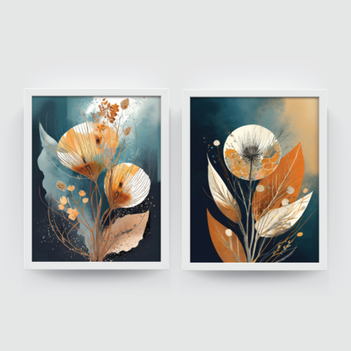 Flower Aesthetics 1, Boho paintings, white framed Art, by Arts Fiesta