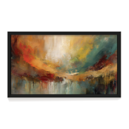 Abstract Sand Hues Black Frame, Abstract Painting for Wall Decor, Arts Fiesta Art Gallery