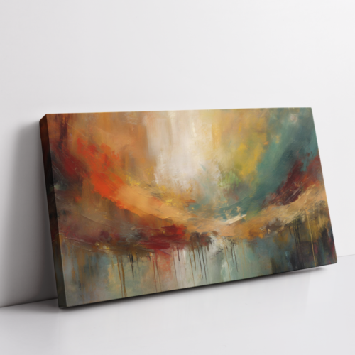 Abstract Sand Hues stretched canvas/box frame, Abstract Painting for Wall Decor, Arts Fiesta Art Gallery