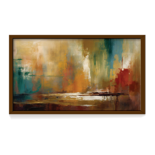 Earthbound Whispers Brown Frame, Abstract Painting for Wall Decor, Arts Fiesta Art Gallery