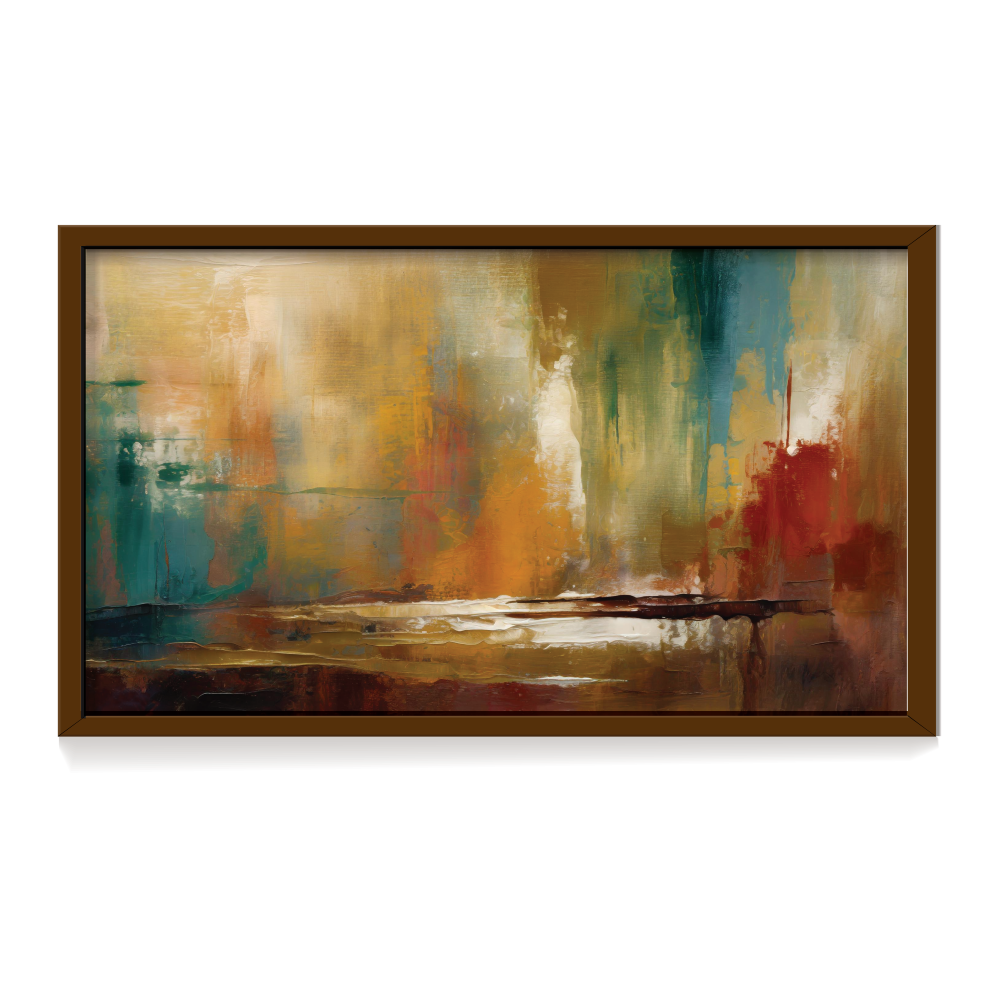Earthbound Whispers brown frame-01 Earthbound Whispers Brown Frame, Abstract Painting for Wall Decor, Arts Fiesta Art Gallery