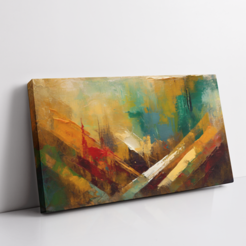 Echoes Of Clay stretched canvas/box frame, Abstract Painting for Wall Decor, Arts Fiesta Art Gallery