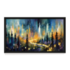 Forest Lights Black Frame, Abstract Painting for Wall Decor, Arts Fiesta Art Gallery