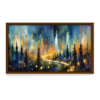 Forest Lights Brown Frame, Abstract Painting for Wall Decor, Arts Fiesta Art Gallery