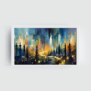 Forest Lights White Frame, Abstract Painting for Wall Decor, Arts Fiesta Art Gallery