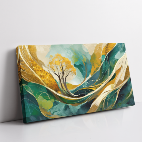 Abstract Nature Love stretched canvas/box frame, Abstract Painting for Wall Decor, Arts Fiesta Art Gallery