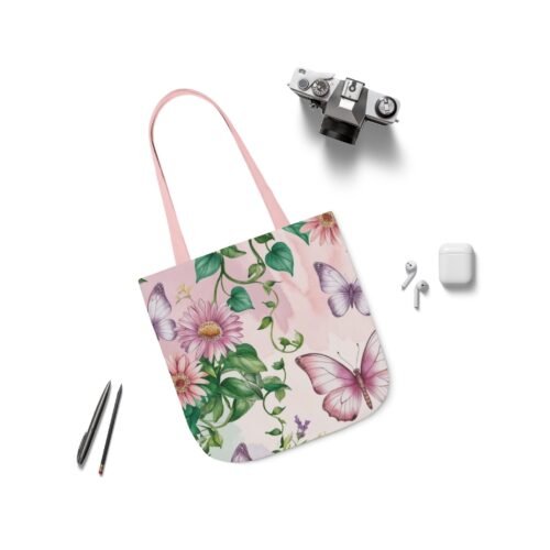 Floral butterly nature print style cute tote bag, trendy stylish bag