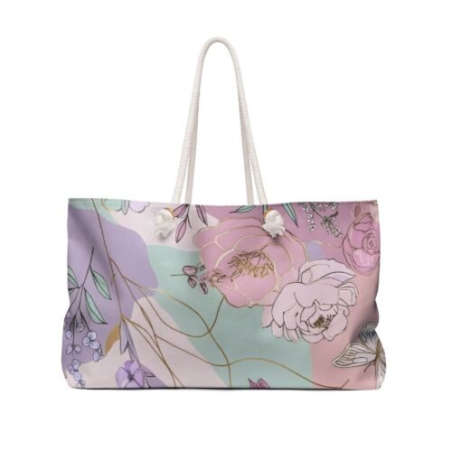 Carry nature’s beauty with you in our Floral Weekender Tote Bag. Featuring a boho floral print, durable straps, and spacious design—perfect for travel, beach days, or everyday adventures in style.