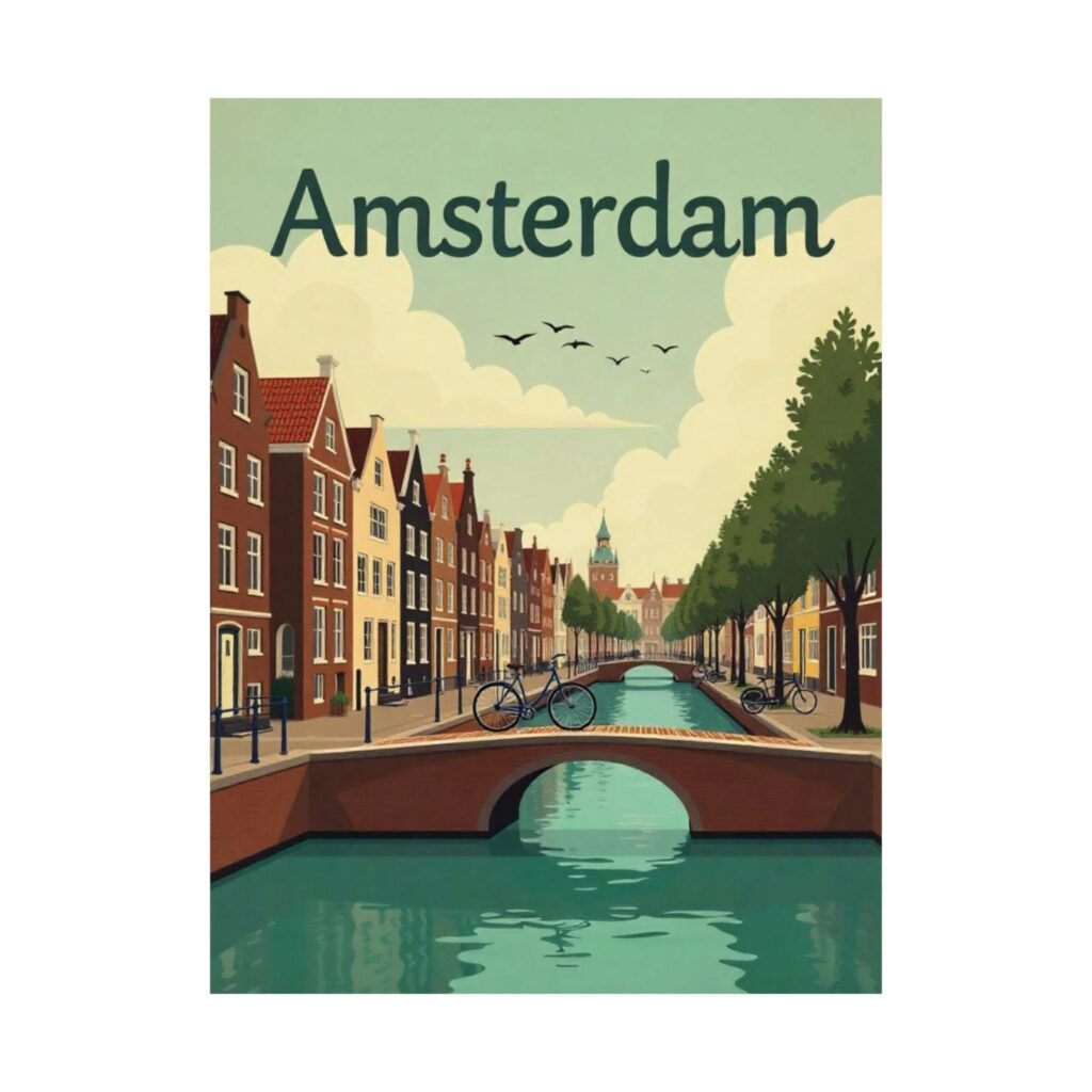 Amsterdam Travel Poster For wall Decor