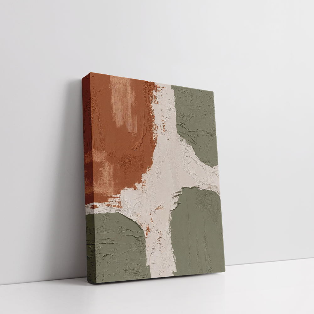 Bring raw nature indoors with "Hues of Mud" streteched canvas 1,  a textured abstract art print set inspired by earthy tones, organic movement, and modern boho aesthetics. Bring raw nature indoors with "Hues of Mud" streteched canvas 1, a textured abstract art print set inspired by earthy tones, organic movement, and modern boho aesthetics.