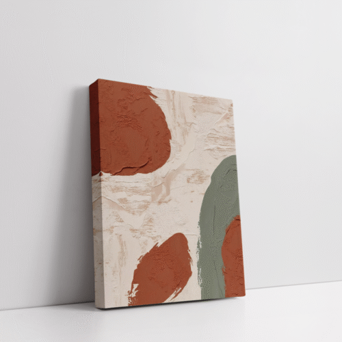Bring raw nature indoors with "Hues of Mud" streteched canvas 2, a textured abstract art print set inspired by earthy tones, organic movement, and modern boho aesthetics.