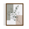 Botanics Charm brown framed is a modern botanical line art print with earthy tones and abstract shapes. Perfect for minimalist, boho, and Scandinavian-style interiors.