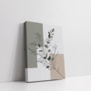 Botanics Charm stretched canvas is a modern botanical line art print with earthy tones and abstract shapes. Perfect for minimalist, boho, and Scandinavian-style interiors.