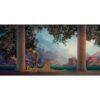Maxfield Parrish Daybreak, Daybreak canvas art, vintage art print, dreamy classical painting, golden hour artwork, romantic wall decor, fine art canvas print, vintage wall art, serene bedroom art, classic artist print, timeless canvas painting.