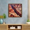 Semi-abstract Grand Canyon wall art, featuring layered earth tones—terracotta, sandstone, rust, and muted pinks—with modern desert minimalism style. A warm, nature-inspired canvas print perfect for southwestern, boho-chic, earthy-modern, and rustic interiors. Ideal statement piece for serene, grounded home decor.