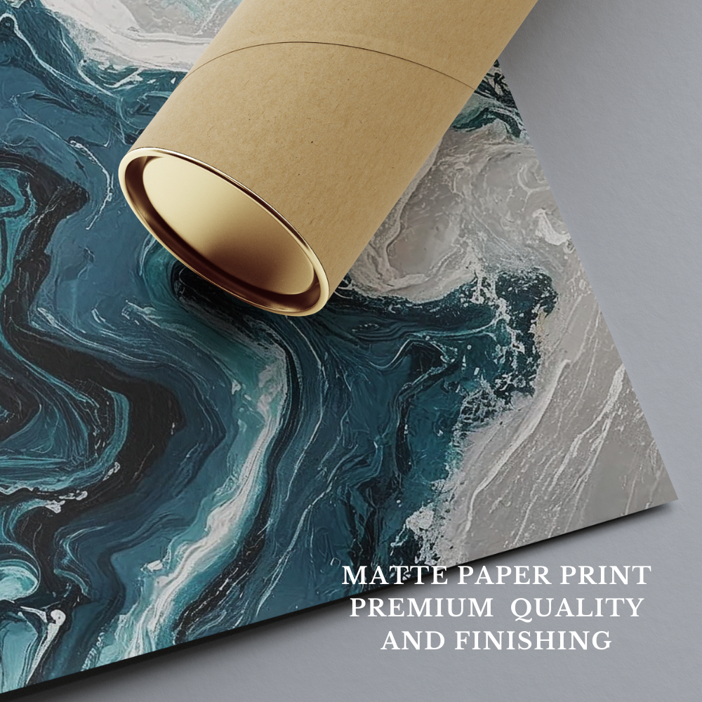 Ocean wave wall art prints set of 3 for office wall decor – abstract coastal style paper print