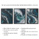 Abstract coastal wall art ocean wave set of 3 – framed living room decor