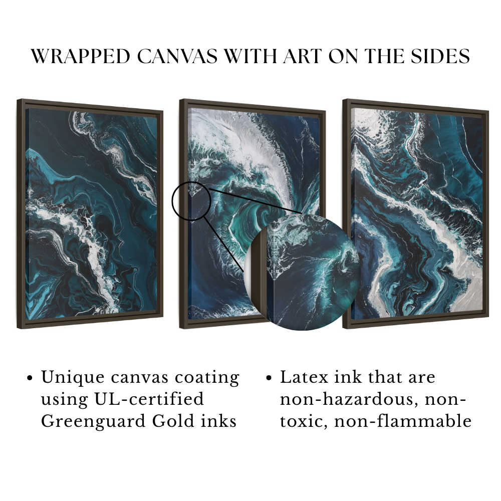 Ocean-inspired abstract wall art set of 3 – premium coastal prints for home