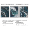Abstract ocean wave wall art framed prints set – modern home interior design