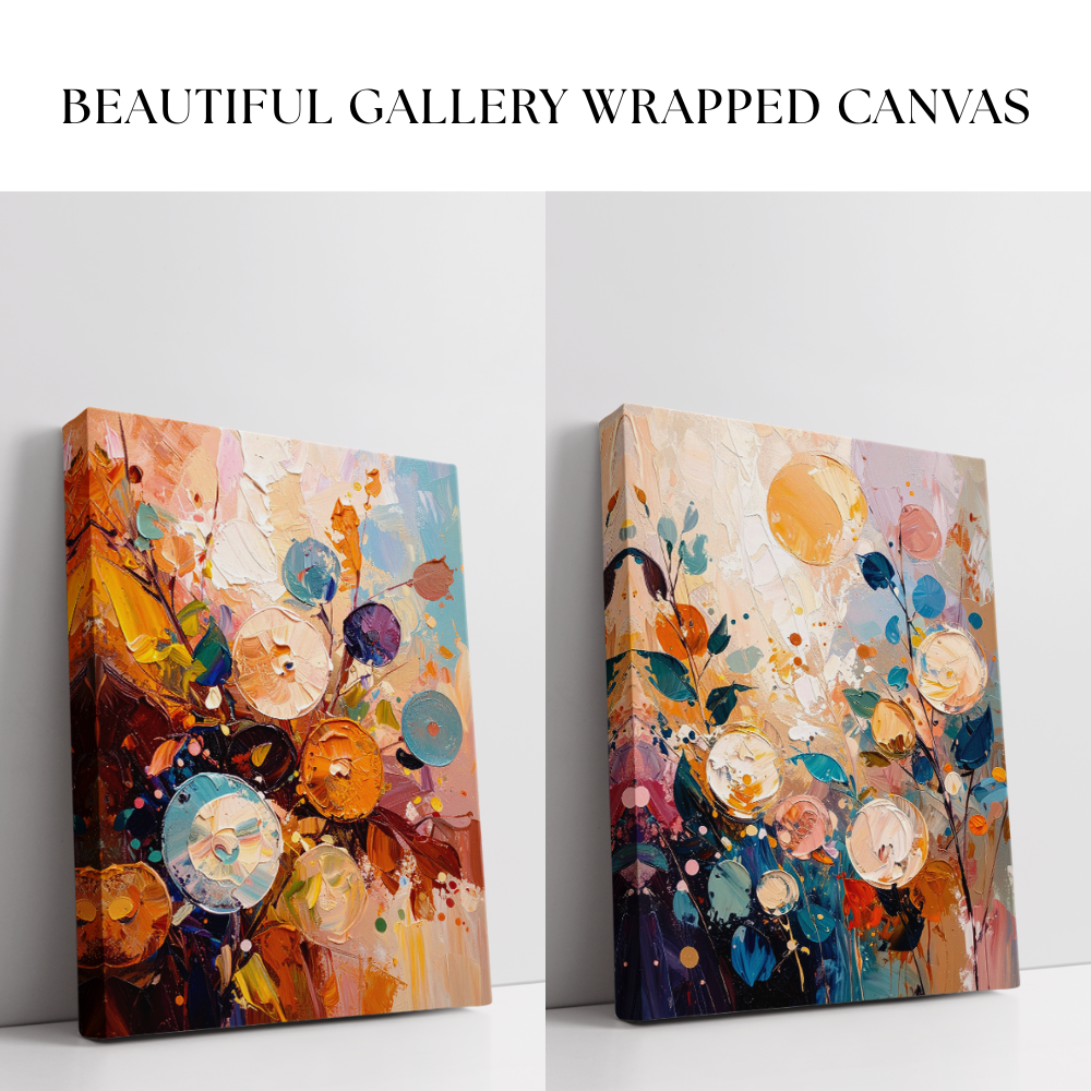 Polka Dots Botanicals Painting Stretched Canvas wall art