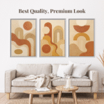 Modern Boho Wall Art Set, 3 Frame Set Abstract Geometric Prints