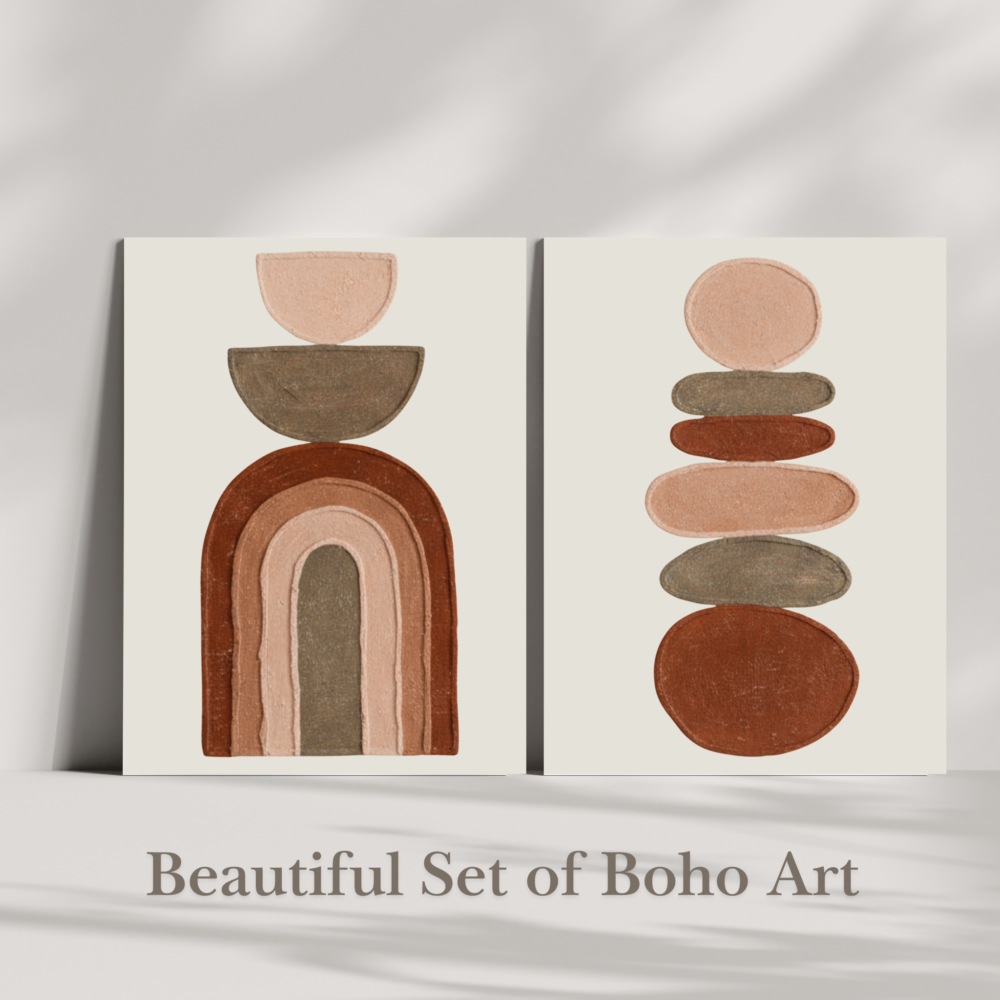 boho wall art frame set, stretched canvas, beautifull room decor canvas prints