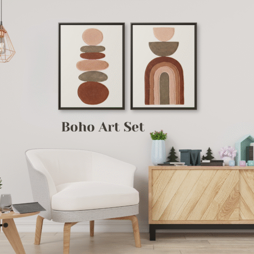 boho wall art frame set, beautifull wall decor canvas prints